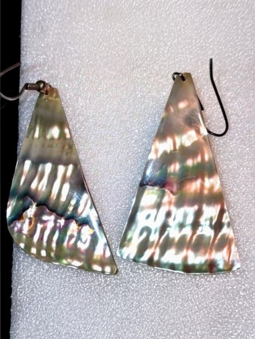 Vintage Abalone Shell Flare Earrings